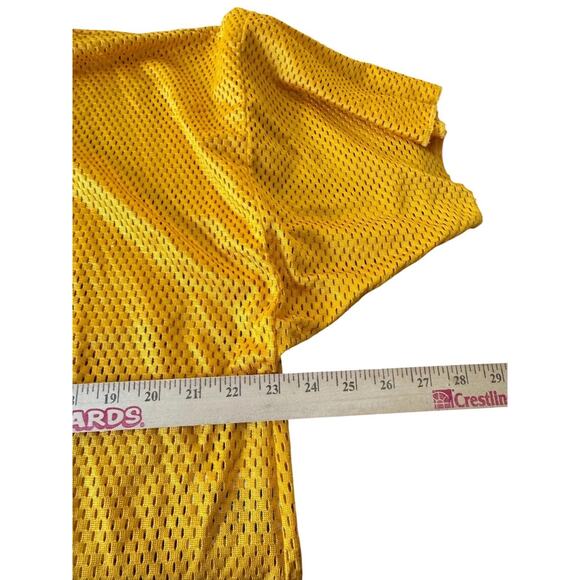 Johnny Mack Sports Yellow Mesh Jersey Shirt XL Vintage Made USA Damage Shown - Picture 7 of 9